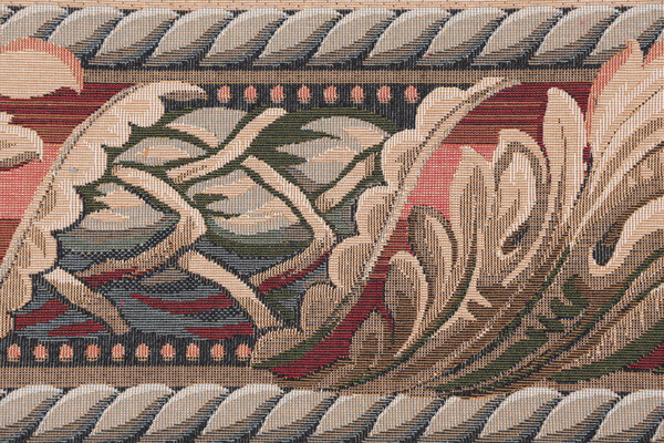 Scalamandre Reubens 6'' Border Tapestry Border Fabric in Beige/Rust/Olive