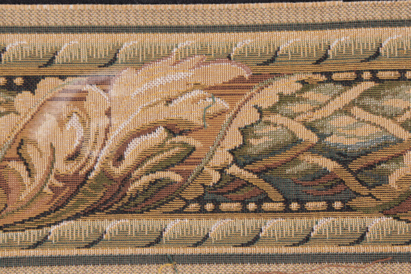 Scalamandre Vietri II 4.5&#39;&#39; Border Tapestry Border Fabric in Green/Brown