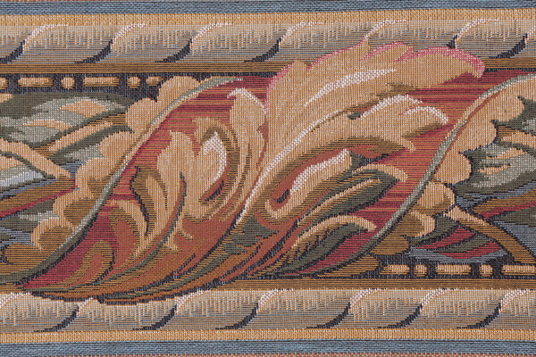 Scalamandre Versilia II 6&#39;&#39; Border Tapestry Border Fabric in Beige/Red/Blue