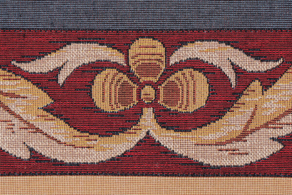 Scalamandre Bordure Medieval 6&#39;&#39; Tapestry Border Fabric in Gold/Blue/Red