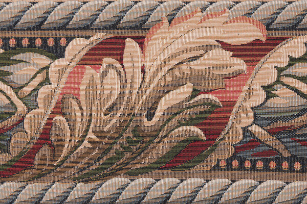 Scalamandre Reubens 6&#39;&#39; Border Tapestry Border Fabric in Beige/Rust/Olive