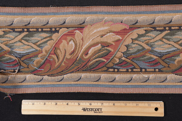 Scalamandre Versilia II 6&#39;&#39; Border Tapestry Border Fabric in Beige/Red/Blue