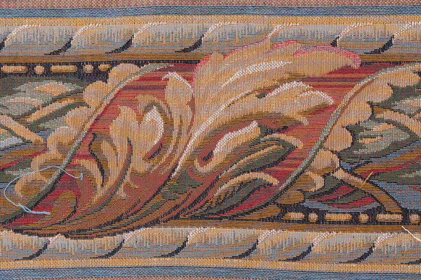 Scalamandre Versilia II 6&#39;&#39; Border Tapestry Border Fabric in Beige/Red/Blue