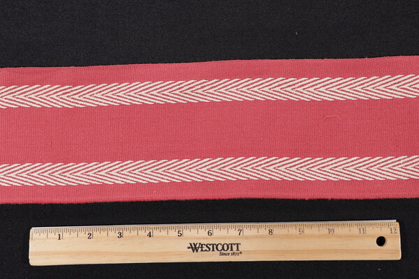 Scalamandre Narrow Chevron Border 5'' Woven Border Fabric in Red