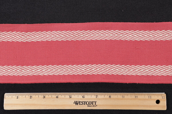 Scalamandre Narrow Chevron Border 5'' Woven Border Fabric in Red