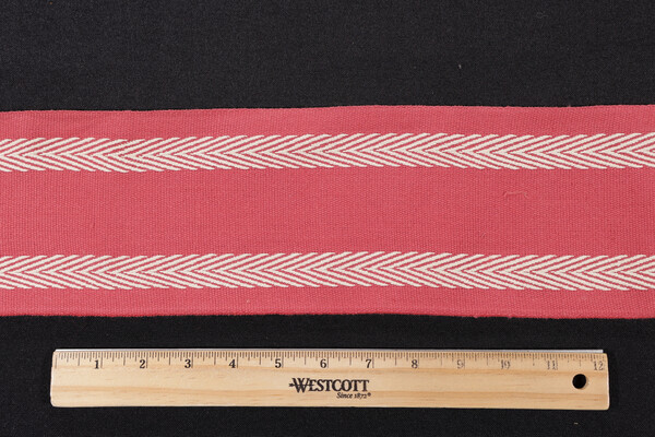 Scalamandre Narrow Chevron Border 5'' Woven Border Fabric in Red