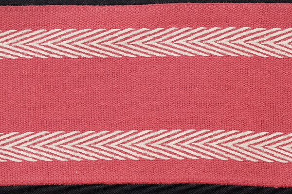 Scalamandre Narrow Chevron Border 5'' Woven Border Fabric in Red