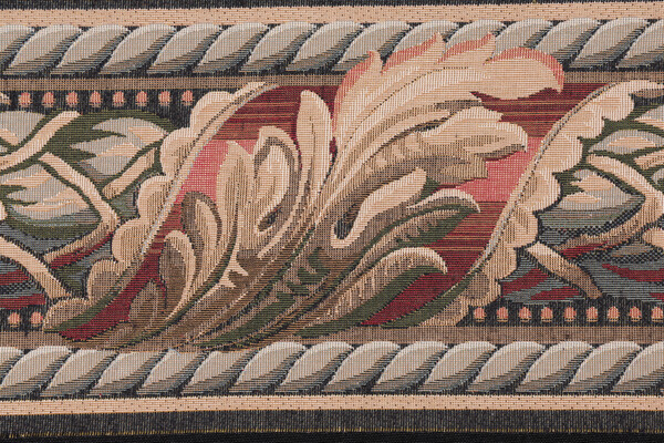 Scalamandre Reubens 6'' Border Tapestry Border Fabric in Beige/Rust/Olive
