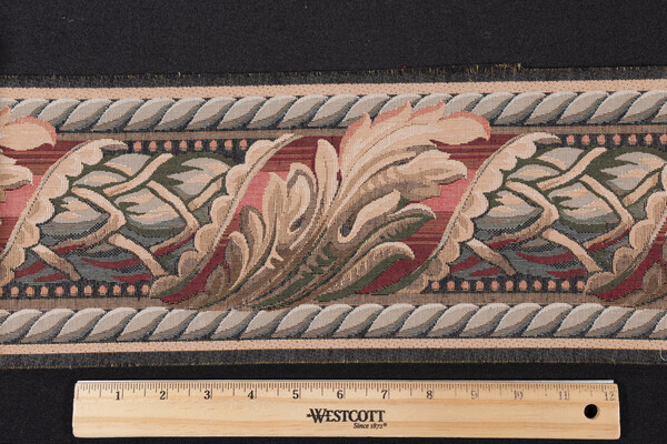 Scalamandre Reubens 6&#39;&#39; Border Tapestry Border Fabric in Beige/Rust/Olive