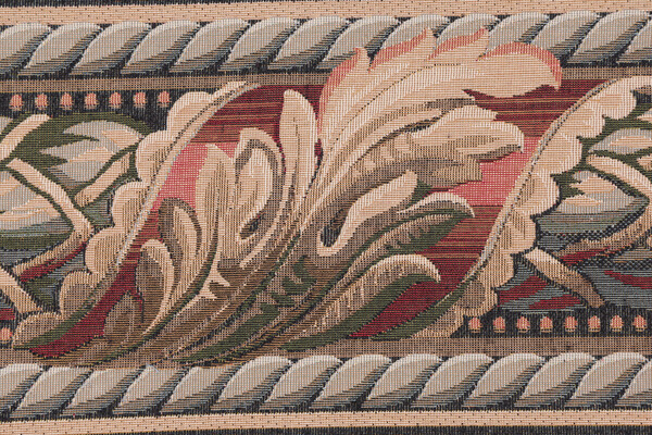Scalamandre Reubens 6&#39;&#39; Border Tapestry Border Fabric in Beige/Rust/Olive