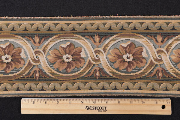 Scalamandre Villaro 6'' Tapestry Border Fabric in Brown and Gray