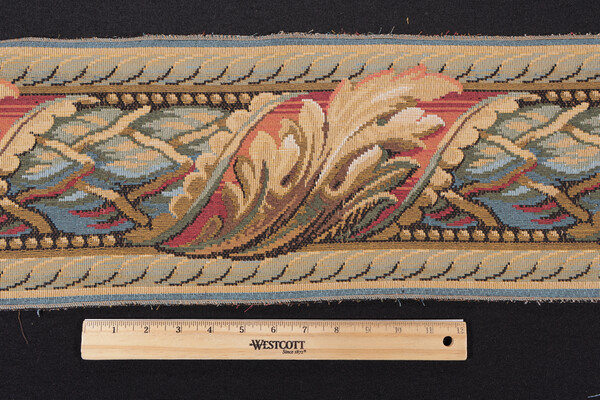 Scalamandre Versilia 9&#39;&#39; Border Tapestry Border Fabric in Beige/Red/Blue