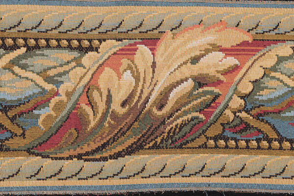 Scalamandre Versilia 9&#39;&#39; Border Tapestry Border Fabric in Beige/Red/Blue