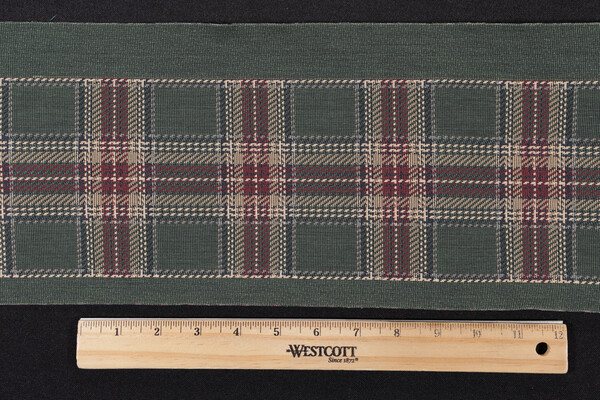 Scalamandre Oban Plaid Border 6'' Woven Border Fabric in Green