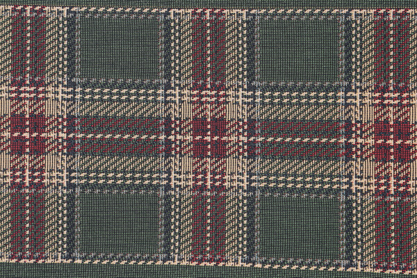 Scalamandre Oban Plaid Border 6'' Woven Border Fabric in Green