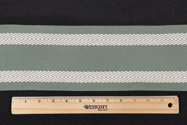 Scalamandre Narrow Chevron Border 4&#39;&#39; Woven Border Fabric in Green