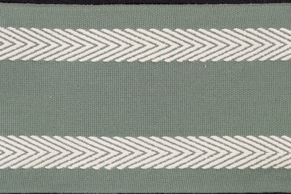 Scalamandre Narrow Chevron Border 4&#39;&#39; Woven Border Fabric in Green