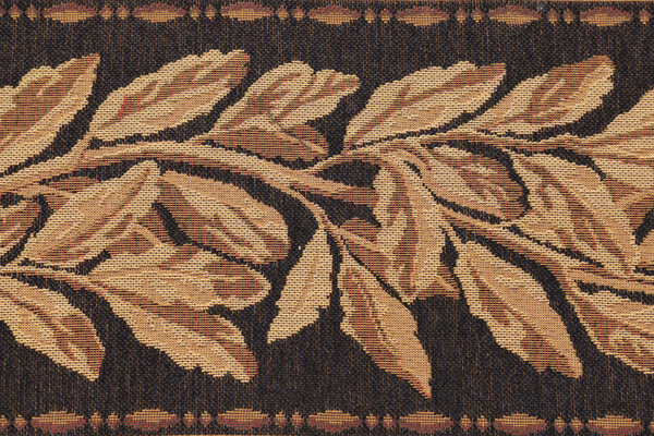 Scalamandre Laurier 6&#39;&#39; Tapestry Border Fabric in Black