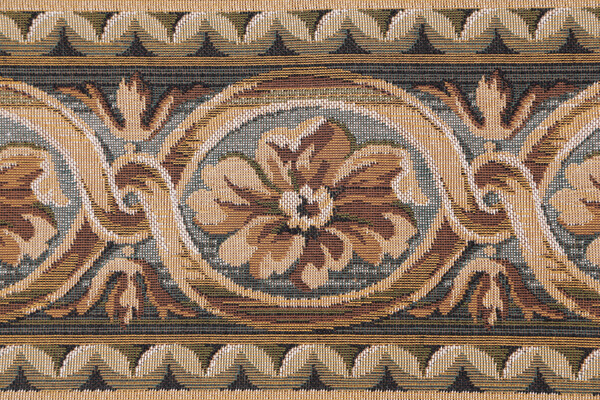 Scalamandre Villaro II 6&#39;&#39; Tapestry Border Fabric in Brown & Gray
