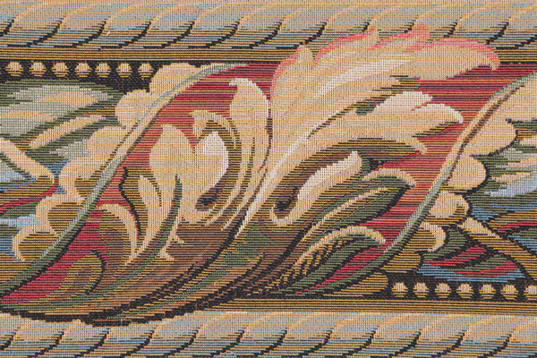 Scalamandre Versilia 6&#39;&#39; Border Tapestry Border Fabric in Beige/Red/Blue