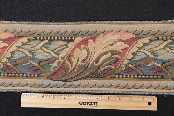 Scalamandre Versilia 6&#39;&#39; Border Tapestry Border Fabric in Beige/Red/Blue