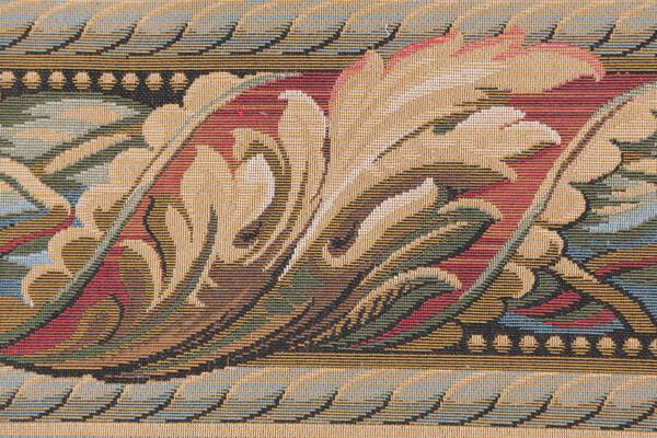 Scalamandre Versilia 6&#39;&#39; Border Tapestry Border Fabric in Beige/Red/Blue