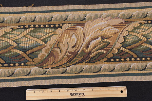 Scalamandre Vietri II 9'' Border Tapestry Border Fabric in Green/Brown