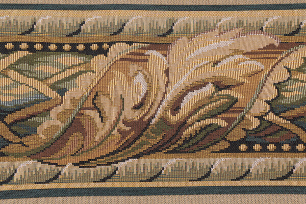 Scalamandre Vietri II 9'' Border Tapestry Border Fabric in Green/Brown