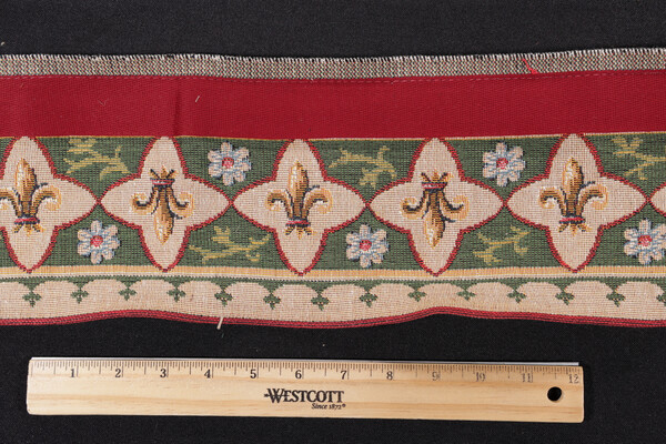 Scalamandre Fleur De Lys Border 6&#39;&#39; Tapestry Border Fabric in Green