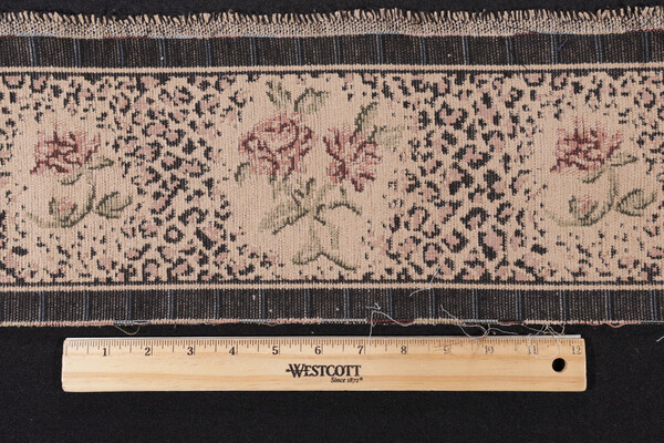 Click for 2.63 Yards Scalamandre Leopard Rose Border 6'' Tapestry Border Fabric in Taupe Scalamandre Leopard Rose Border 6'' Tapestry Border Fabric in Taupe