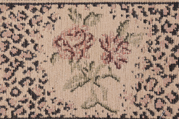 Click for 2.63 Yards Scalamandre Leopard Rose Border 6'' Tapestry Border Fabric in Taupe Scalamandre Leopard Rose Border 6'' Tapestry Border Fabric in Taupe