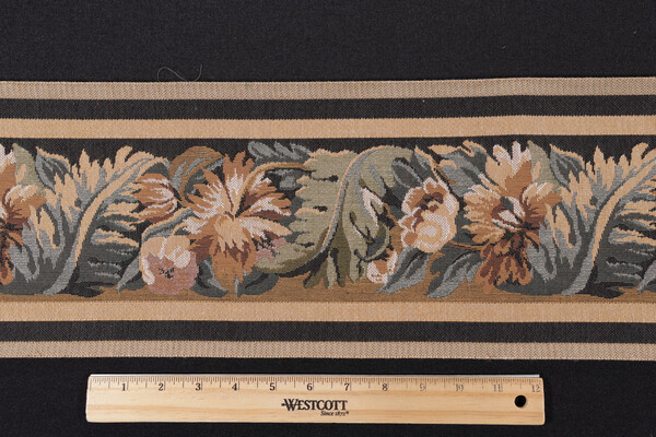 Scalamandre Vercelli 6&#39;&#39; Border Tapestry Border Fabric in Gold/Olive