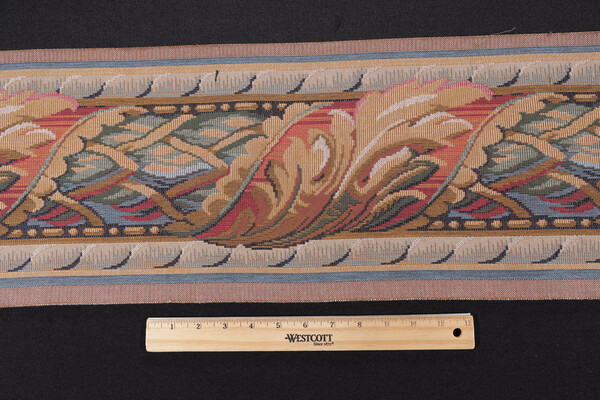 Scalamandre Versilia II 9&#39;&#39; Border Tapestry Border Fabric in Beige/Red/Blue