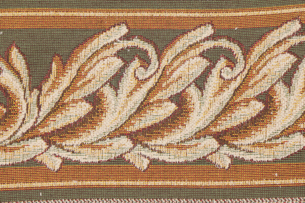 Click for 4 Yards Scalamandre Corinthe Border 6'' Tapestry Border Fabric in Green/Gold Scalamandre Corinthe Border 6'' Tapestry Border Fabric in Green/Gold