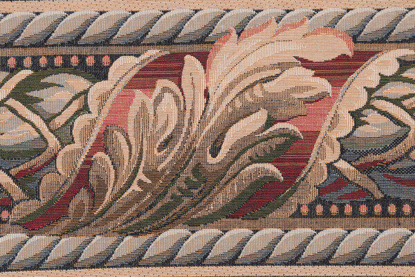 1 Yard Scalamandre Reubens 6&#39;&#39; Border Tapestry Border Fabric in Beige/Rust/Olive