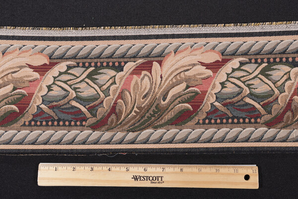 Scalamandre Reubens 6&#39;&#39; Border Tapestry Border Fabric in Beige/Rust/Olive