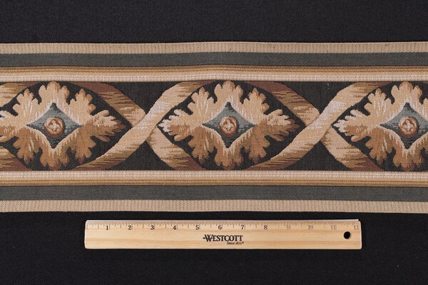 Scalamandre Viarreggio 6&#39;&#39; Border Tapestry Border Fabric in Gold/Olive