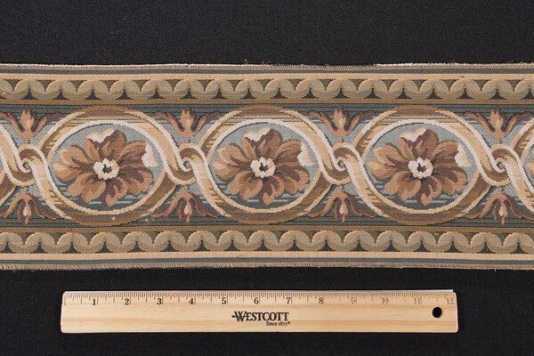 Scalamandre Villaro 6'' Border Tapestry Border Fabric in Brown and Gray