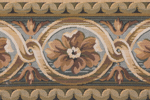 Scalamandre Villaro 6'' Border Tapestry Border Fabric in Brown and Gray