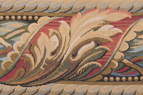 1 Yard Scalamandre Versilia 6&#39;&#39; Tapestry Border Fabric in Beige/Red/Blue