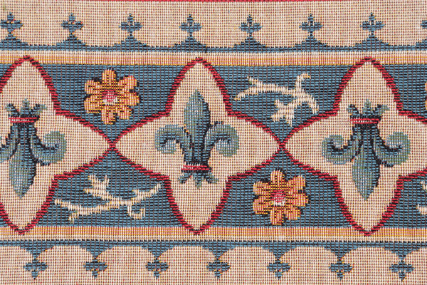 1 Yard Scalamandre Fleur De Lys Border 6&#39;&#39; Tapestry Border Fabric in Blue