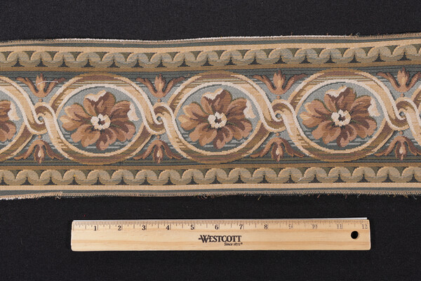 1 Yard Scalamandre Villaro 6&#39;&#39; Border Tapestry Border Fabric in Brown and Gray