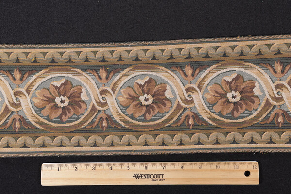 Scalamandre Villaro 6'' Border Tapestry Border Fabric in Brown and Gray