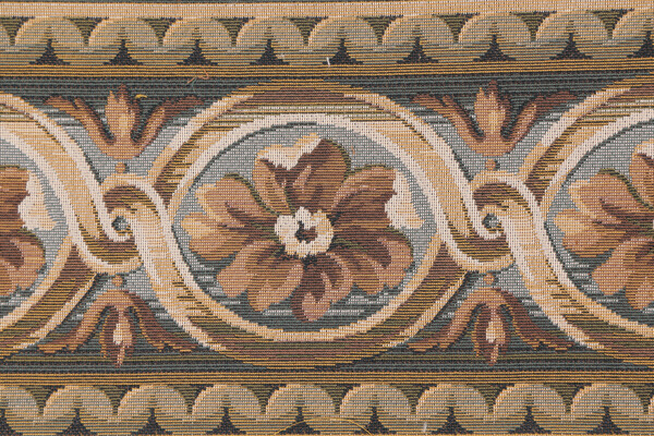 Scalamandre Villaro 6'' Border Tapestry Border Fabric in Brown and Gray