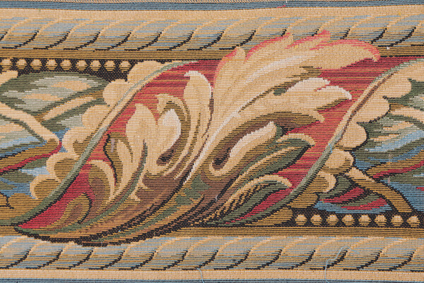 Scalamandre Versilia 6&#39;&#39; Border Tapestry Border Fabric in Beige/Red/Blue