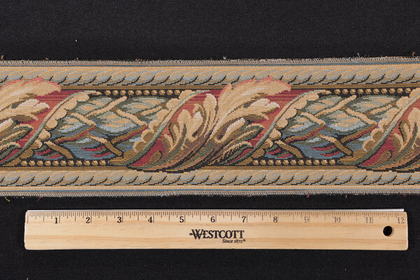 Scalamandre Versilia 4.5&#39;&#39; Border Tapestry Border Fabric in Beige/Red/Blue