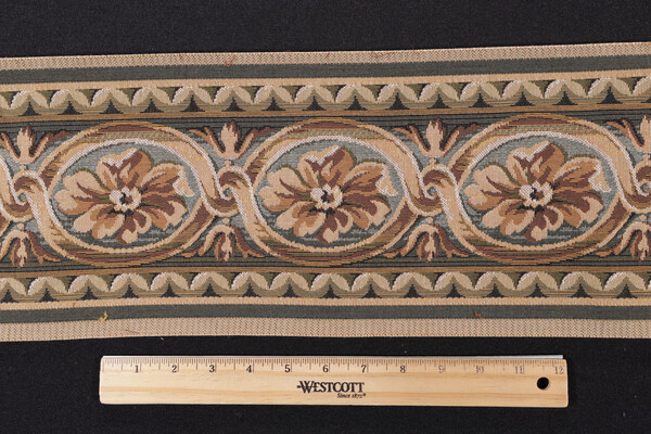 Scalamandre Villaro II 6&#39;&#39; Border Tapestry Border Fabric in Brown & Gray