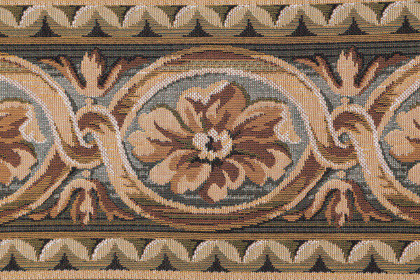 Scalamandre Villaro II 6&#39;&#39; Border Tapestry Border Fabric in Brown & Gray