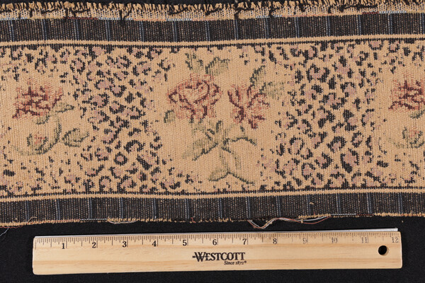 Scalamandre Leopard Rose Border 6'' Tapestry Border Fabric in Gold