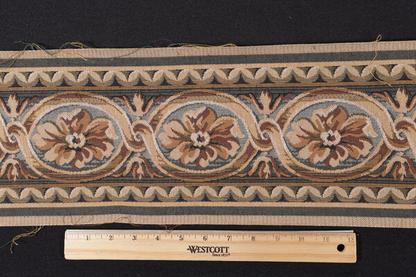 Scalamandre Villaro II 6&#39;&#39; Border Tapestry Border Fabric in Brown & Gray